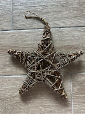 Stick glitter hanging star Christmas decor brown gold